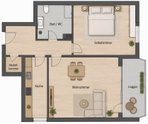 Hauptbild 2-Zi.-Wohnung mit Balkon, Aufzug, Stellplatz - ideal für junge Paare